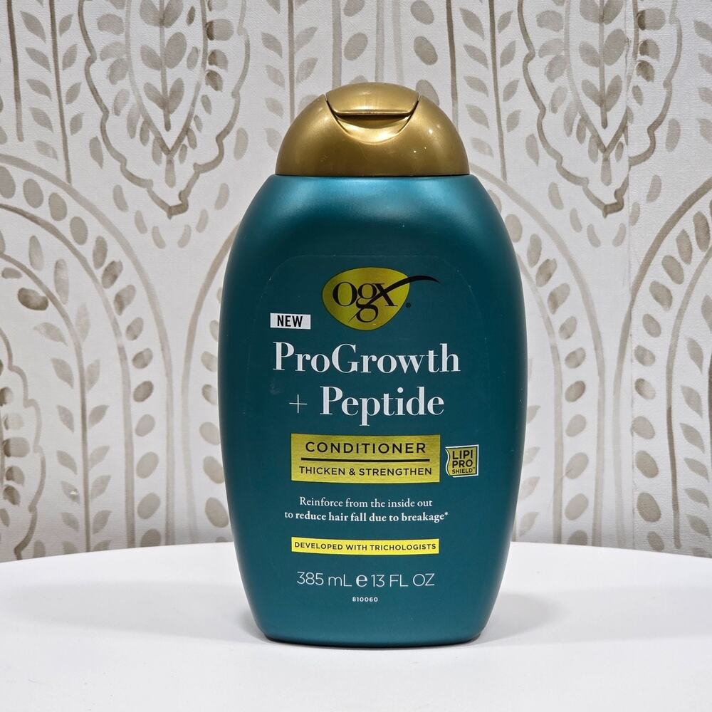 OGX ProGrowth Peptide Thicken Straighten Conditioner 13oz LIPIPRO Shield